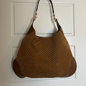Brown Suede Hobo Bag